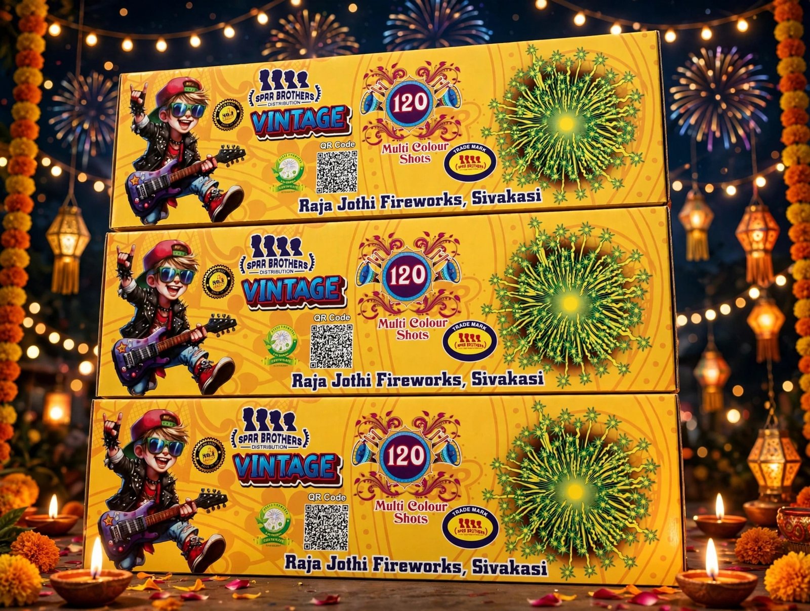 120 Shot Multi Colour